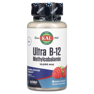 KAL Ultra B-12 Methylcobalamin ActivMelt 10000mcg Raspberry