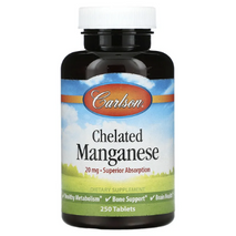 Carlson Chelated Manganese 20mg 250T