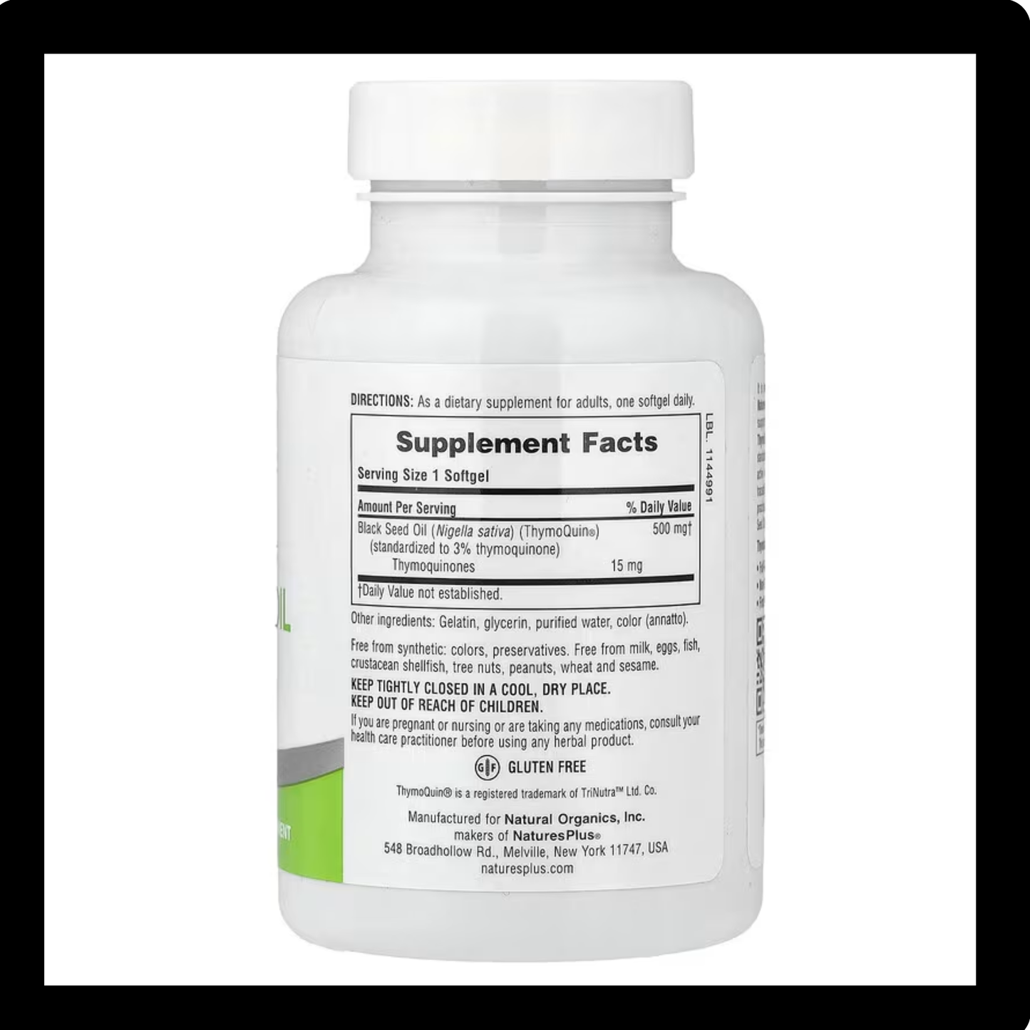 Natures Plus Pro Thymoquin Black Seed Oil Softgels