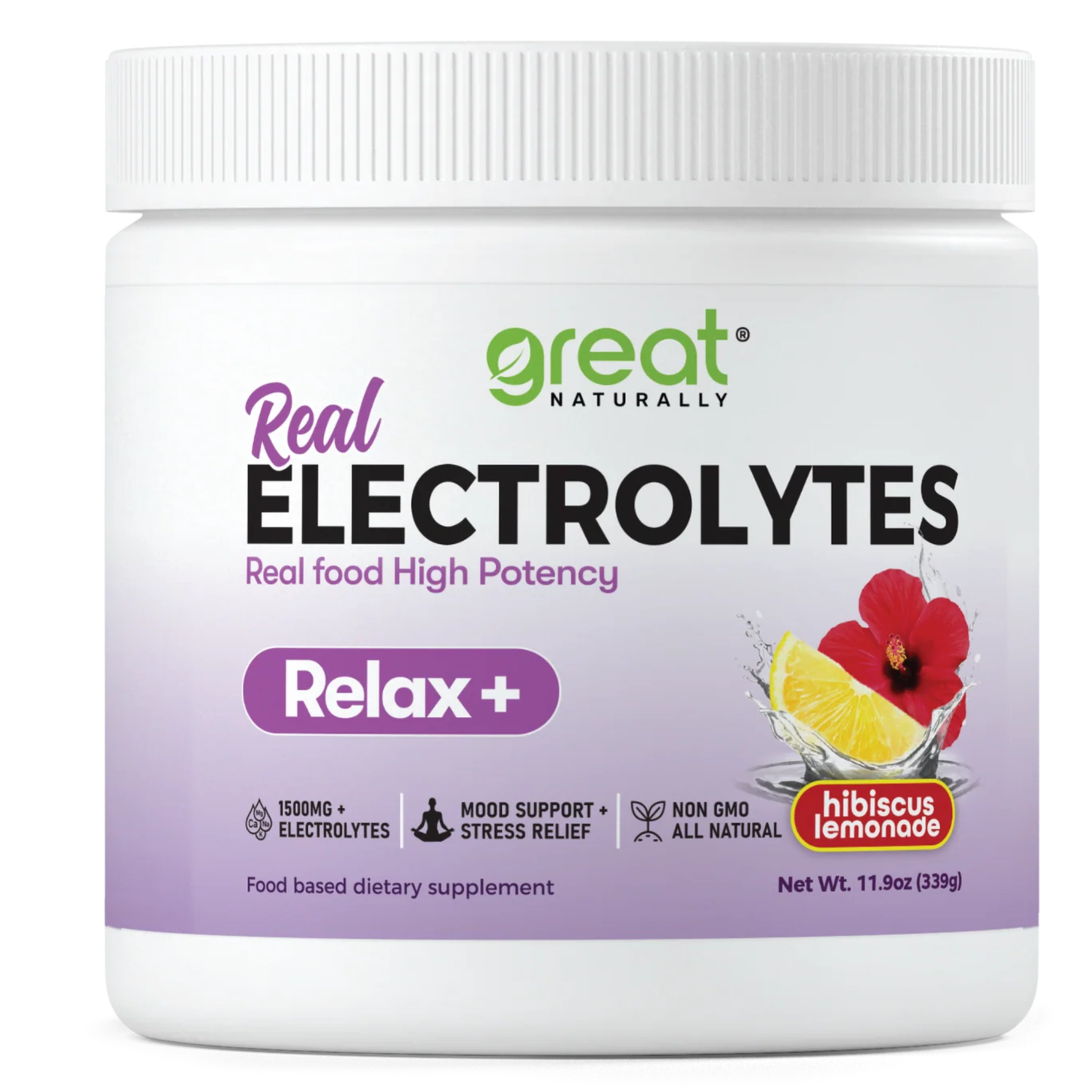 Great Naturally Real Electrolytes Relax+ Hibiscus Lemonade