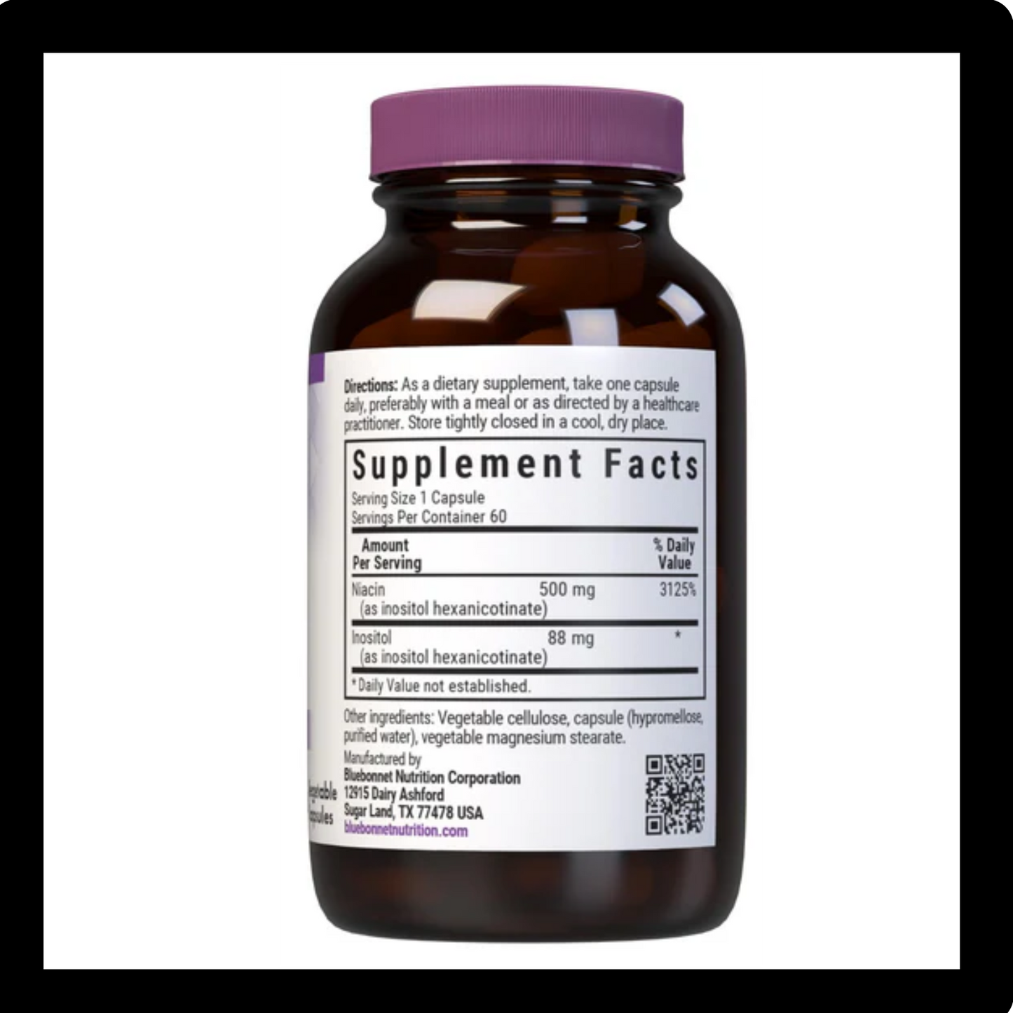 Bluebonnet Nutrition Flush Free Niacin 500mg