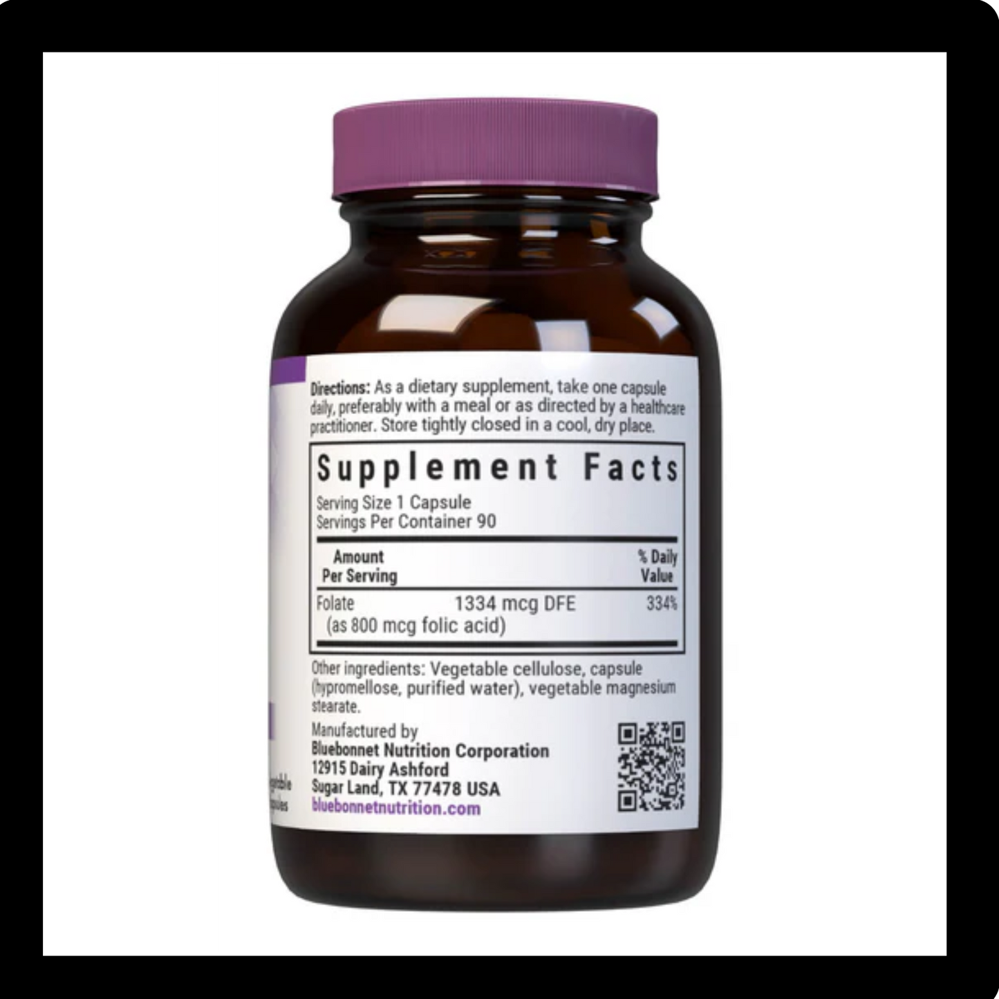 Bluebonnet Nutrition Folic Acid 800mcg