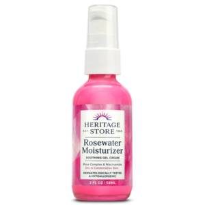 Heritage Rosewater Moisturizer, Cream, Rose (Btw-Glass) 2 pz
