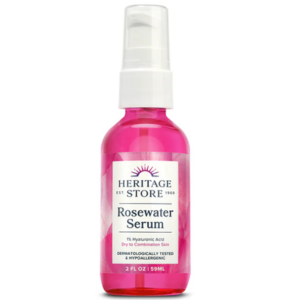 Heritage Rosewater serum with 1% HA, Liqlulid, Rose (Bel-Glass) 2 oz